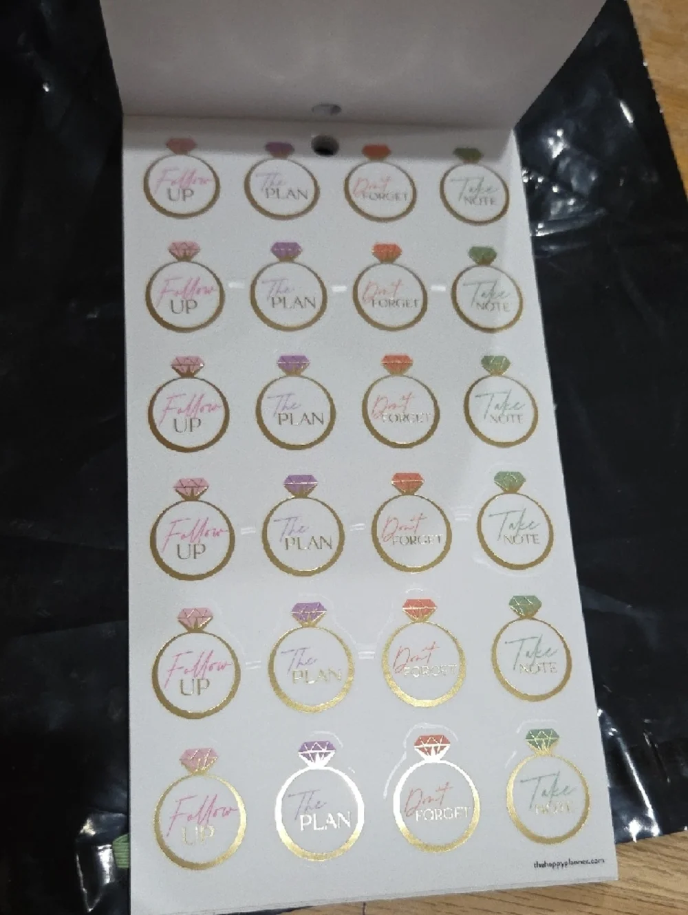 Happy Planner Big Sticker Sheets — Black, Cream & Pastel Floral Accents